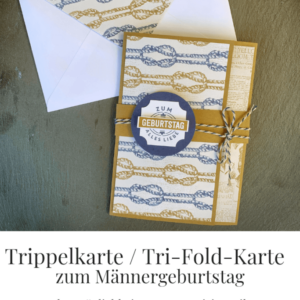 Blogvorlage Trippelkarte : Tri-Fold-Karte zum Männergeburtstag Meer der Möglichkeiten & Exquisite Etiketten