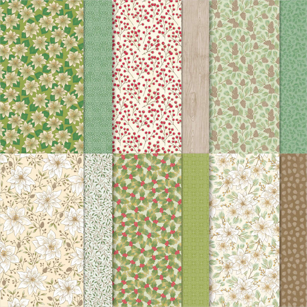 Designerpapier Weihnachtsblüten - 153487