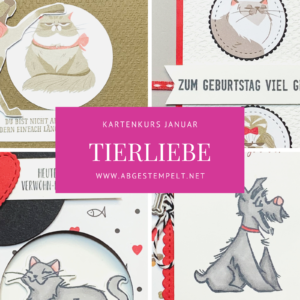 Stampin up Kartenkurs Januar Tierliebe