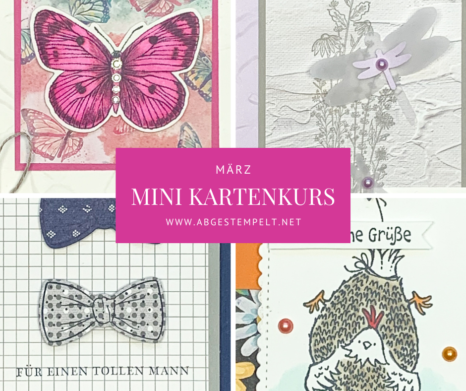 Mini-Kartenkurs März stampin up abgestempelt