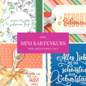 Stampin Up Mini Kartenkurs Juni 2021 abgestempelt