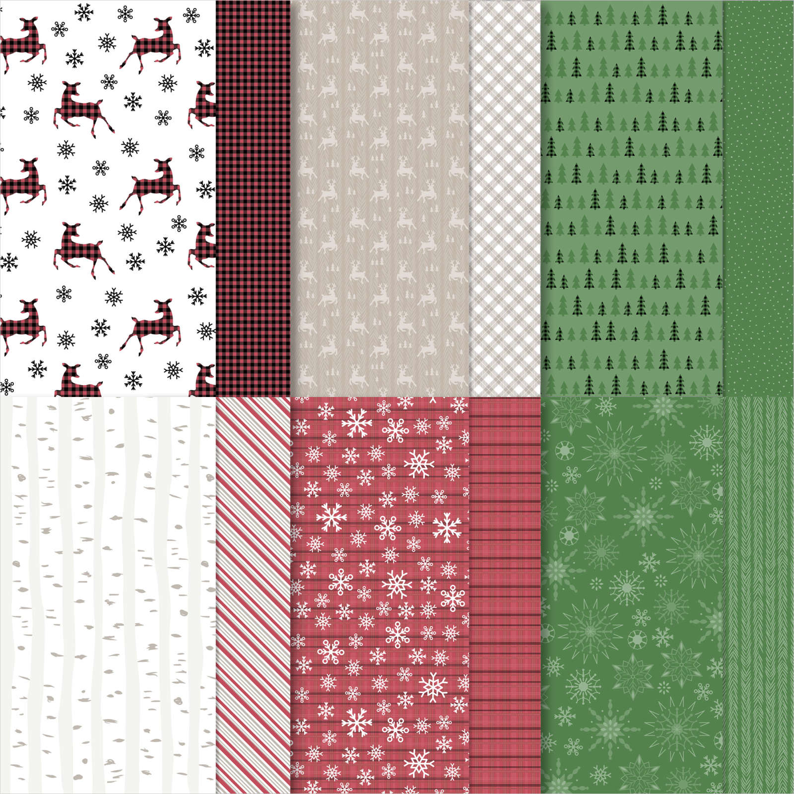 Designerpapier Weihnachtliche Prints - 156628