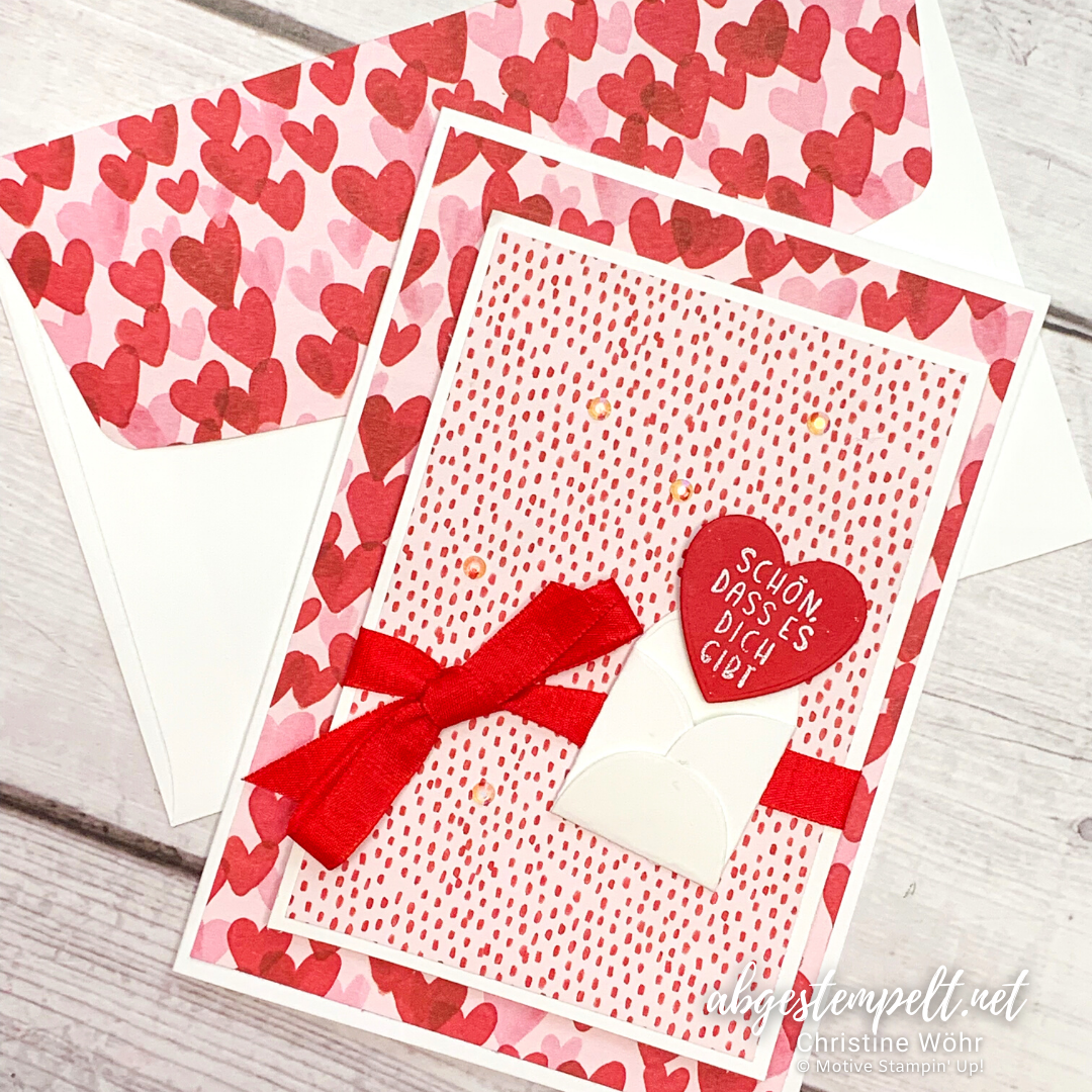 Stampin' Up! Herz an Herz als Valentinskarten-Idee! karte voll