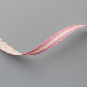 149704G Geschenkband mit Häkelbordüre Rokkoko Rosa