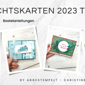 Stampin Up Weihnachtskarten 2023 Teil 2 bastel Kurs abgestempelt