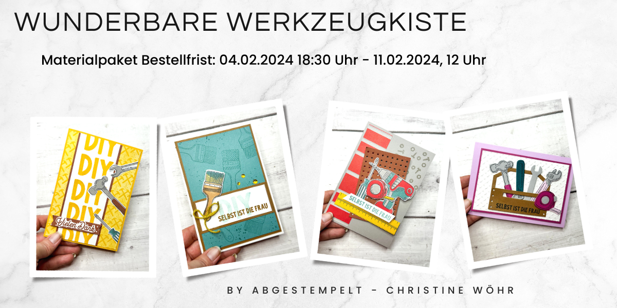 Vorankündigung Stampin Up wunderbare WErkzeugkiste bastel abgestempelt