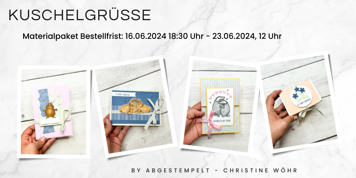 Vorankündigung Stampin Up Kuschelgrüsse Kartenkurs basteln abgestempelt