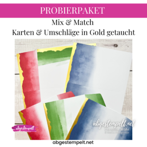 PROBIERPAKET Mix & Match Karten & Umschläge in Gold getaucht 2024